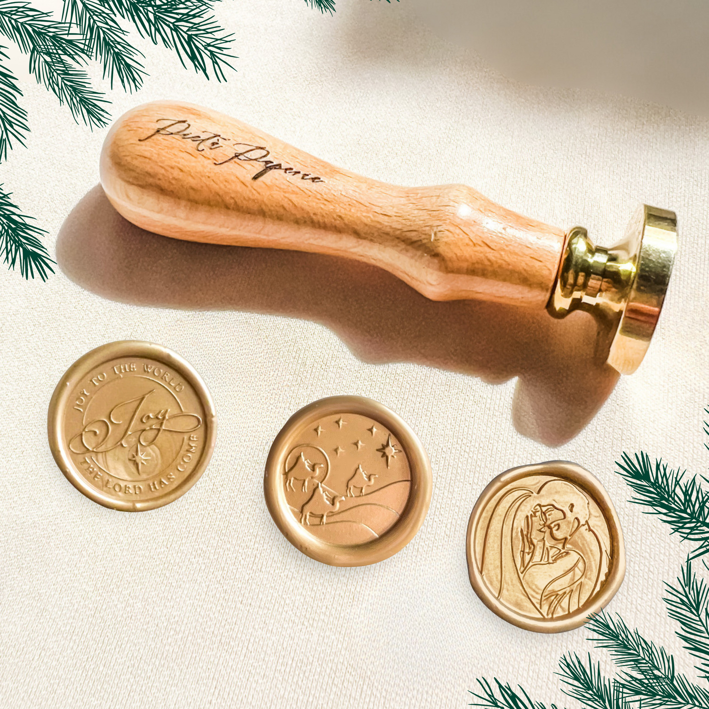 Catholic Christmas Wax Seal Stamps, Three Stamp Bundle