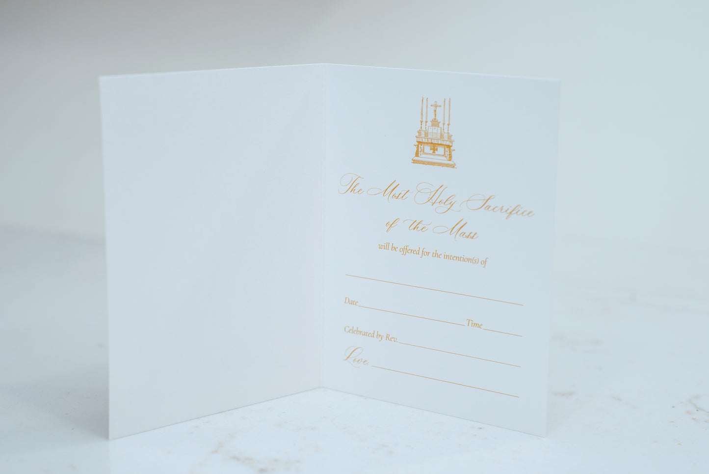 Catholic Mass Cards, Gilded Baptism of Christ, Baptism Mass Intention Cards, with optional Mass scheduling