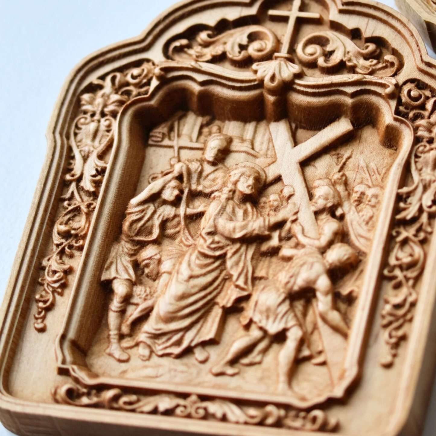Catholic Stations of the Cross Ornate Wooden Engravings, Set of 14, Catholic Church Supplies & Home Decor
