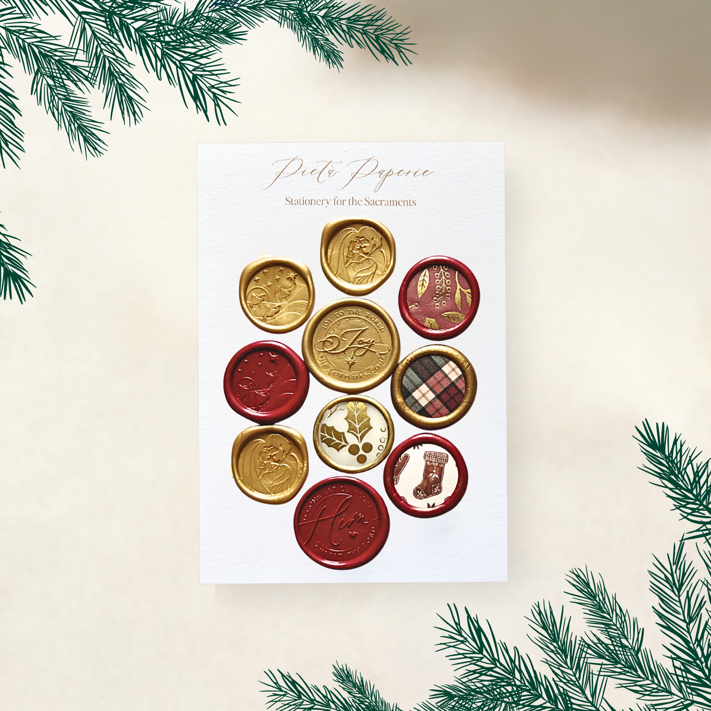 Catholic Christmas Pre-made Wax Seals, Variety Pack of 10, Handmade in the USA