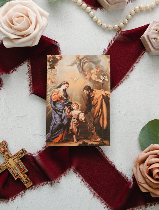 Catholic Baptism Prayer Cards, Holy Family (Semi-Custom)
