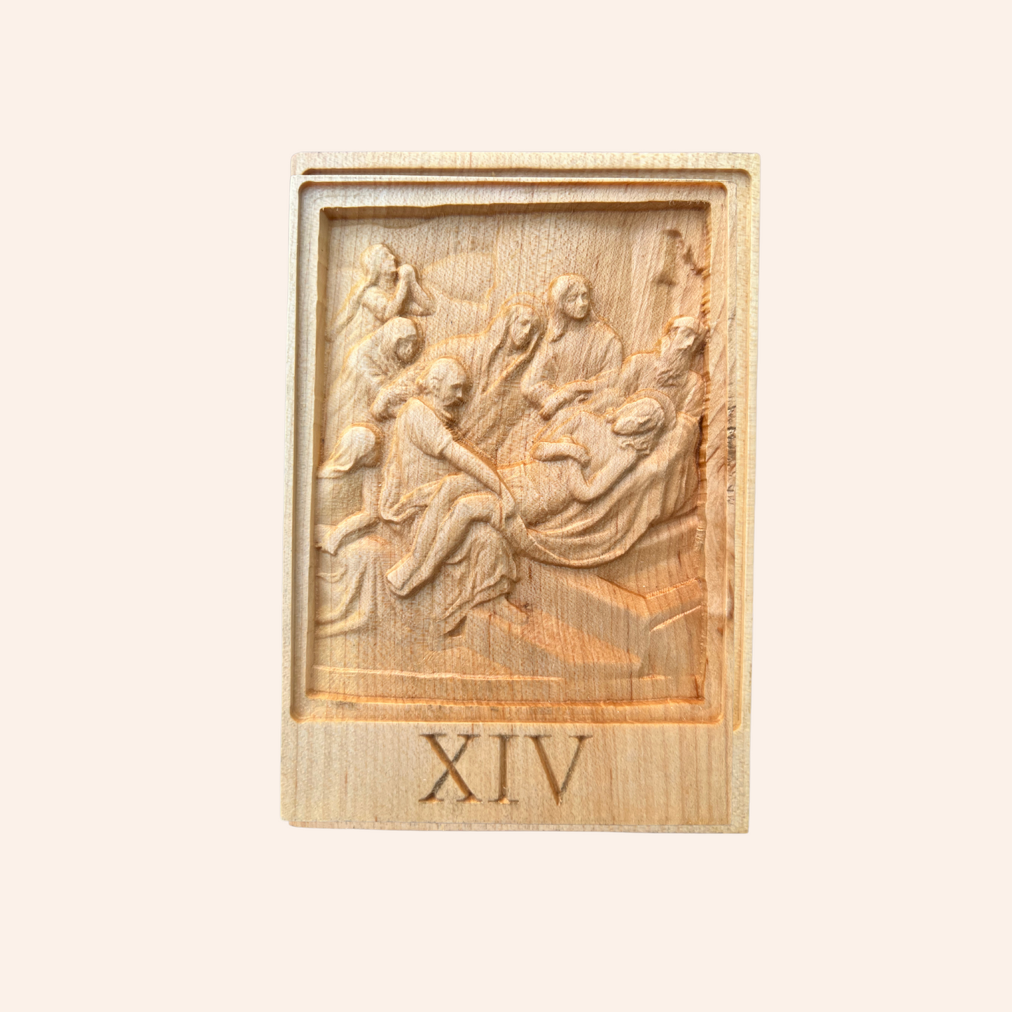 Set of 14 Stations of the Cross Wooden Engravings, Catholic Home Decor
