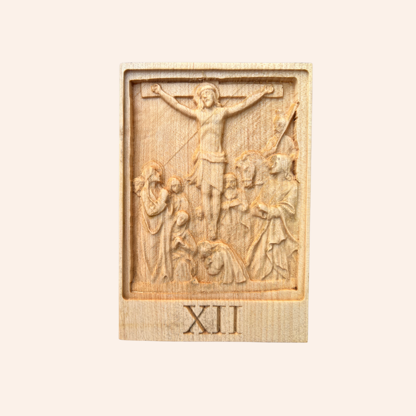 Set of 14 Stations of the Cross Wooden Engravings, Catholic Home Decor