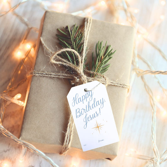 Happy Birthday Jesus, Catholic Christmas Gift Tags, Pack of 5