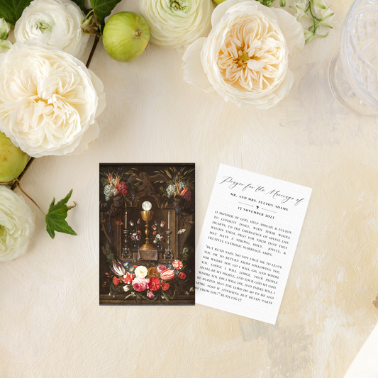 Catholic Wedding Prayer Cards, Feast of the Eucharist, Semi-Custom