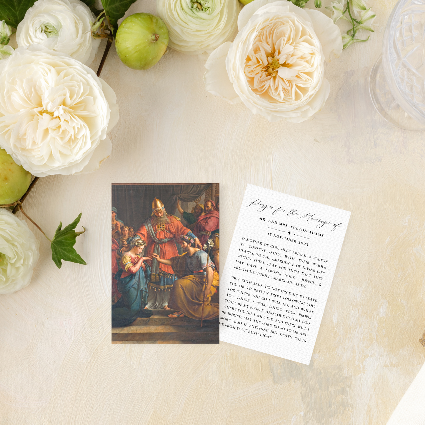 Catholic Wedding Prayer Cards, Marriage of Mary and Joseph, Semi-Custom