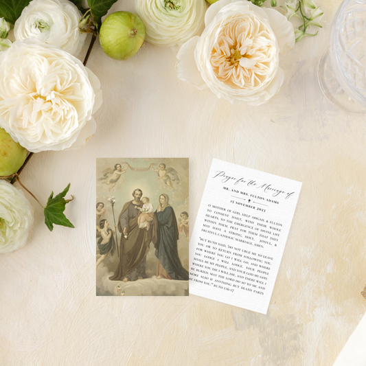 Catholic Wedding Prayer Cards, Holy Family, Semi-Custom