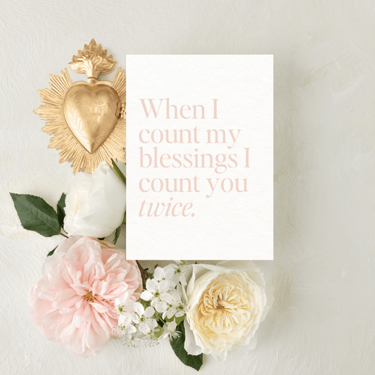 Count my Blessings, Catholic Stationery Folded Greeting Card