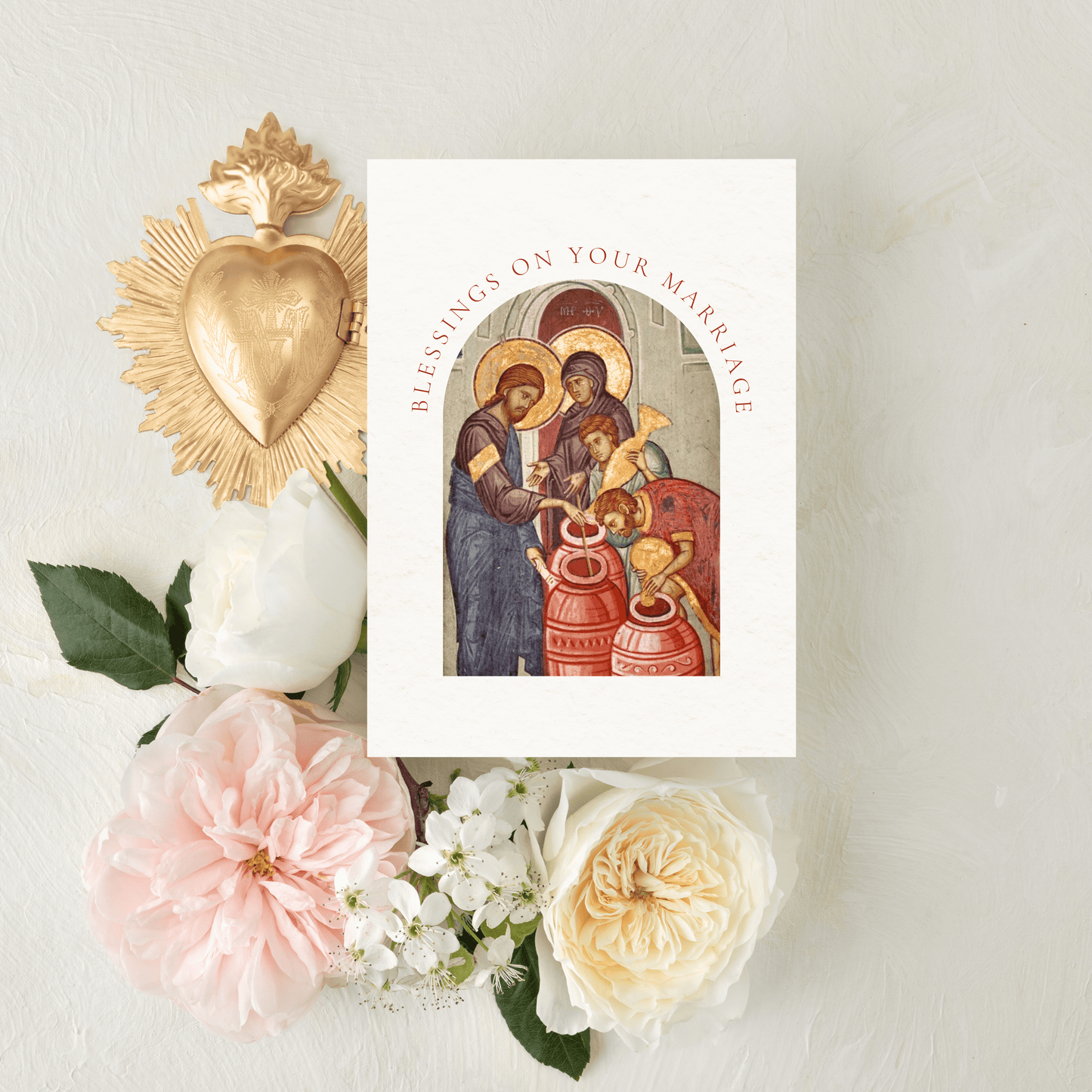 Catholic Mass Cards, Wedding Feast at Cana, Marriage Mass Card with Optional Mass Scheduling