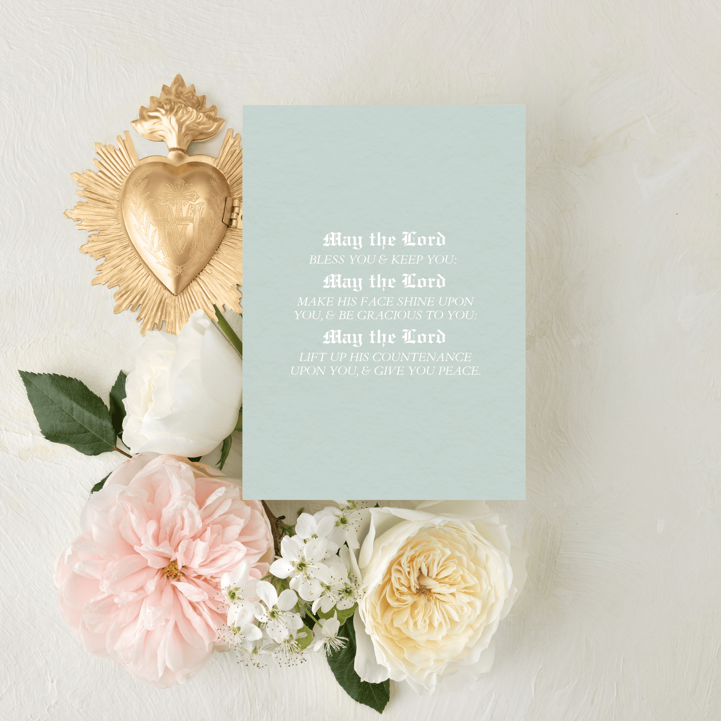 Numbers 6: 24-26, Catholic Stationery Folded Greeting Card