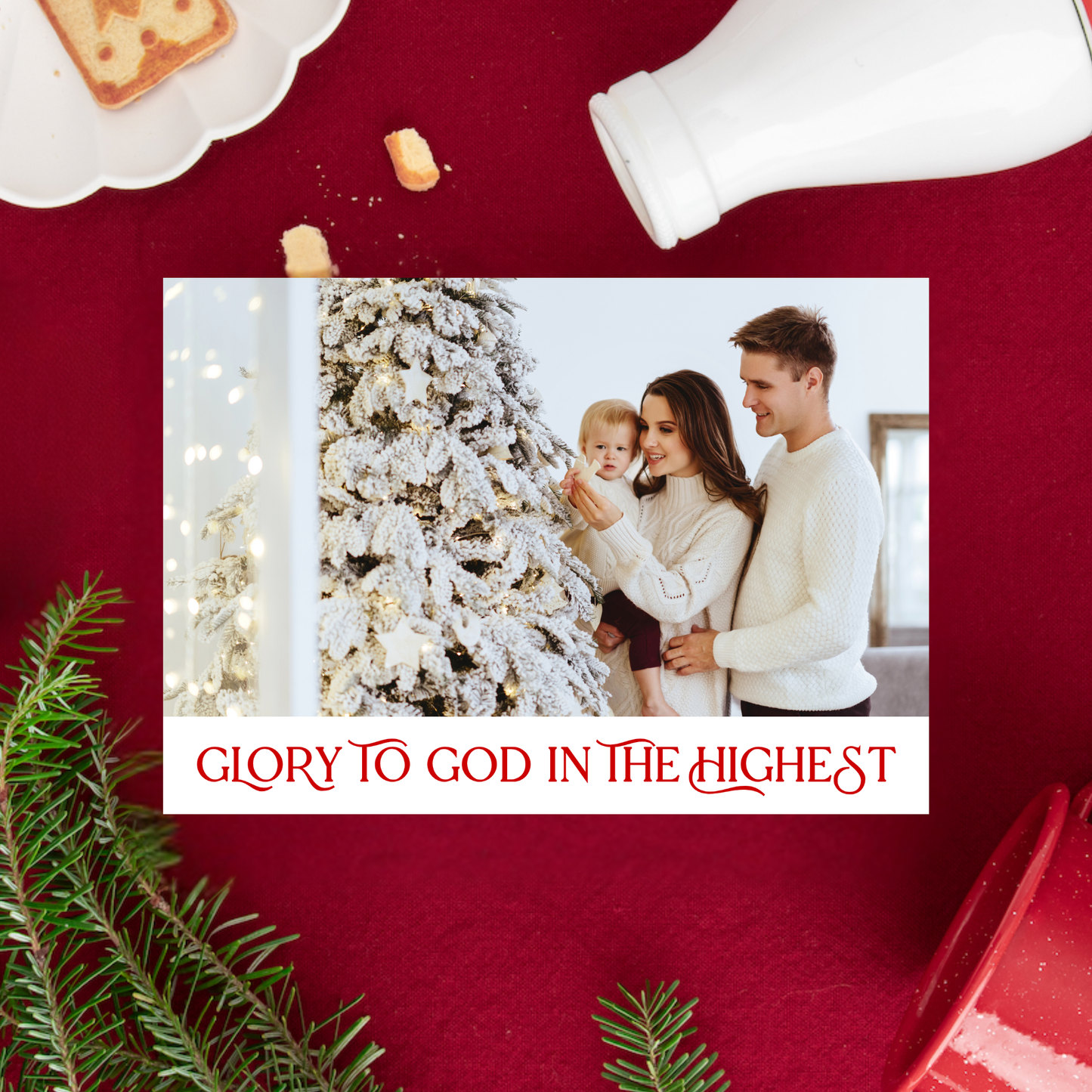 Personalized Catholic Christmas Cards, Glory to God in the Highest, with optional Addressed Envelopes