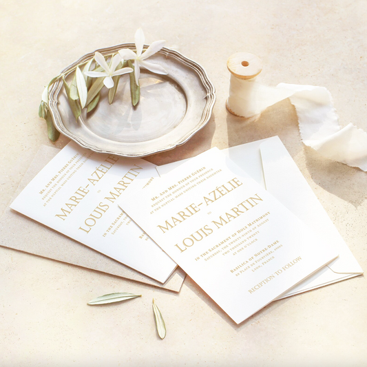 Catholic Wedding Invitations, Classic Gold, Semi-Custom