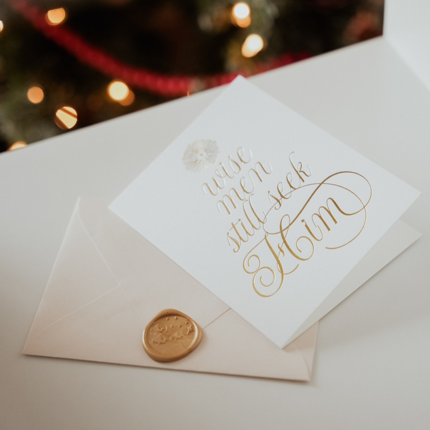Catholic Christmas Cards + Wax Seal DIY Starter Kit, Wise Men Stamp, Wise Men Still Seek Him Cards