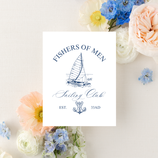 Catholic Greeting Cards, Fishers of Men Sailing Club, Coastal Aesthetic