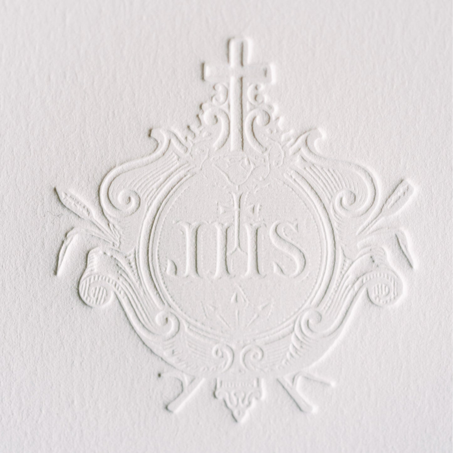 IHS Jesus Crest, Catholic Letterpress Stationery Set, Pack of 5