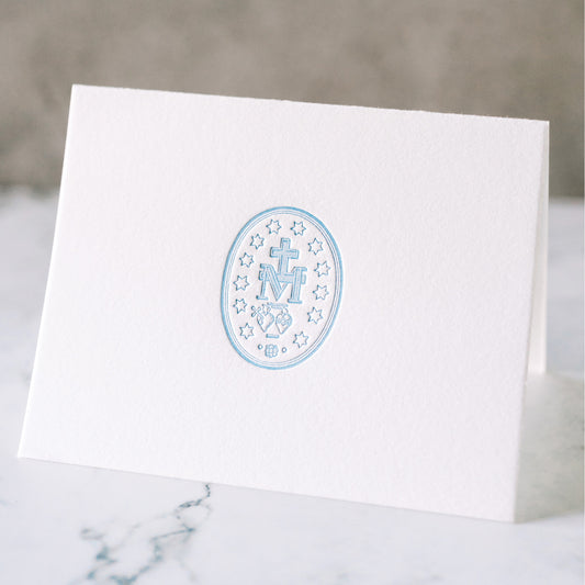 Miraculous Medal Catholic Letterpress Stationery Notecards - Pack of 5