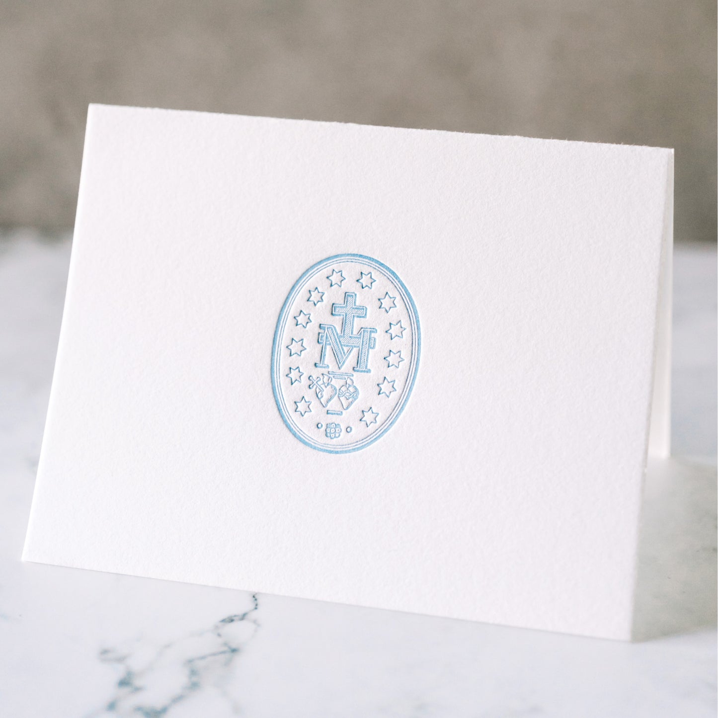 Miraculous Medal, Catholic Letterpress Stationery Set, Pack of 5