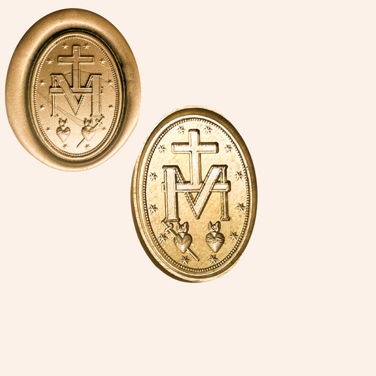 Catholic Wax Seal Stamps, Miraculous Medal (back)