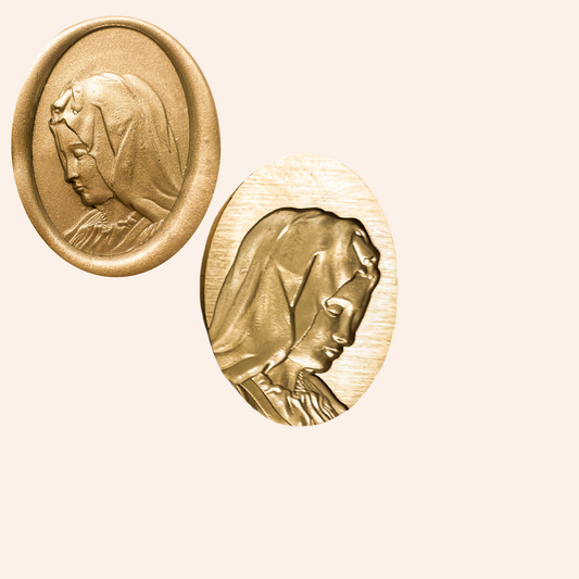 Catholic Wax Seal Stamps, Pietà Statue Virgin Mary Cameo