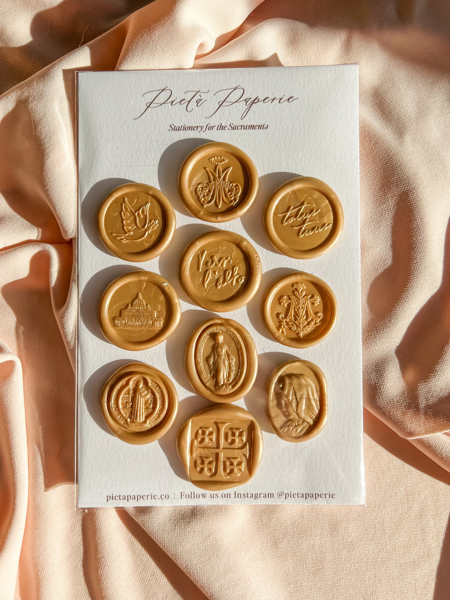 catholic wax seals variety pack of 10 in resurrection gold