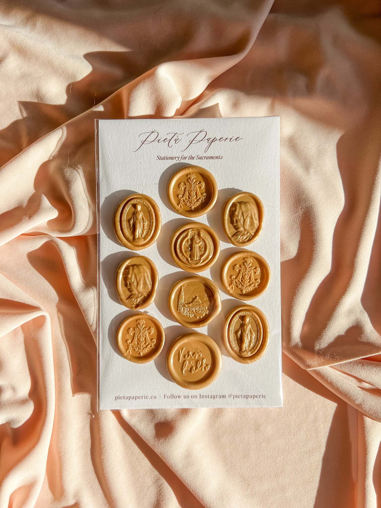 catholic wax seals variety pack of 10 in resurrection gold