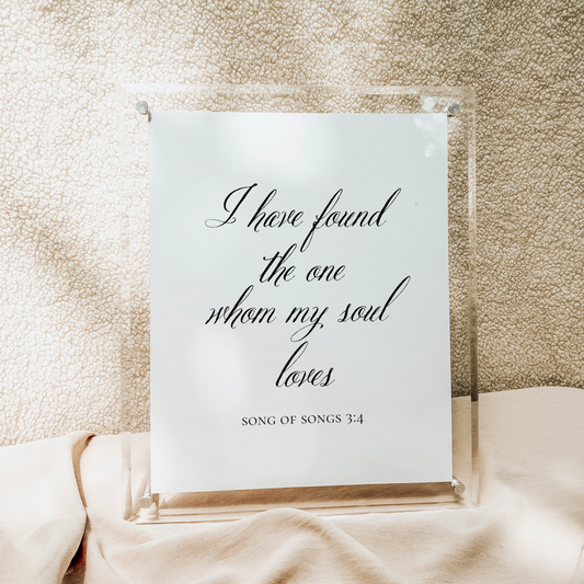 Catholic Wedding Signage, Song of Songs 3:4 Scripture Quote Tabletop Wedding Sign