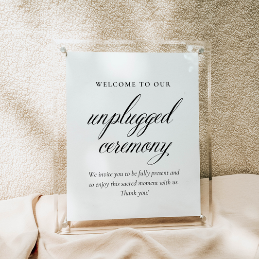 Catholic Wedding Signage, Unplugged Ceremony Tabletop Wedding Sign
