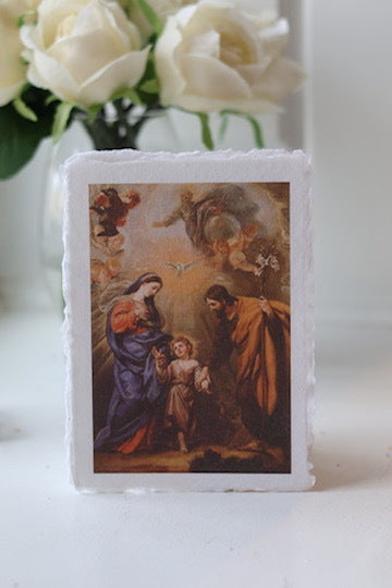 Holy Family on Deckled-edge Handmade Paper Sacred Art Print