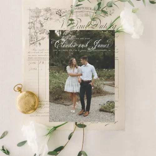 Custom Photo Catholic Wedding Save the Dates