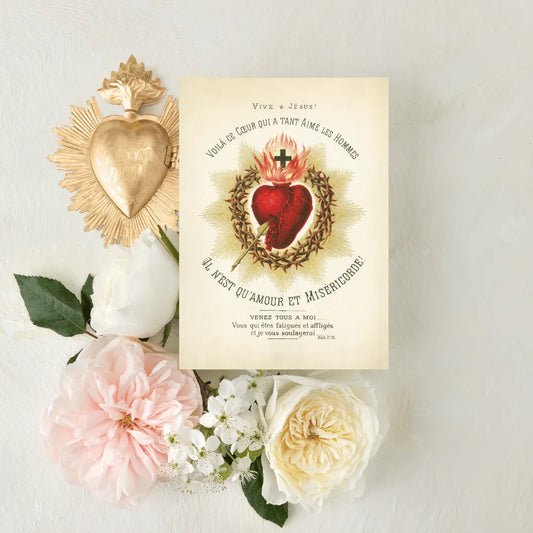 Catholic Mass Cards, Behold this Heart, Mass Intention Cards