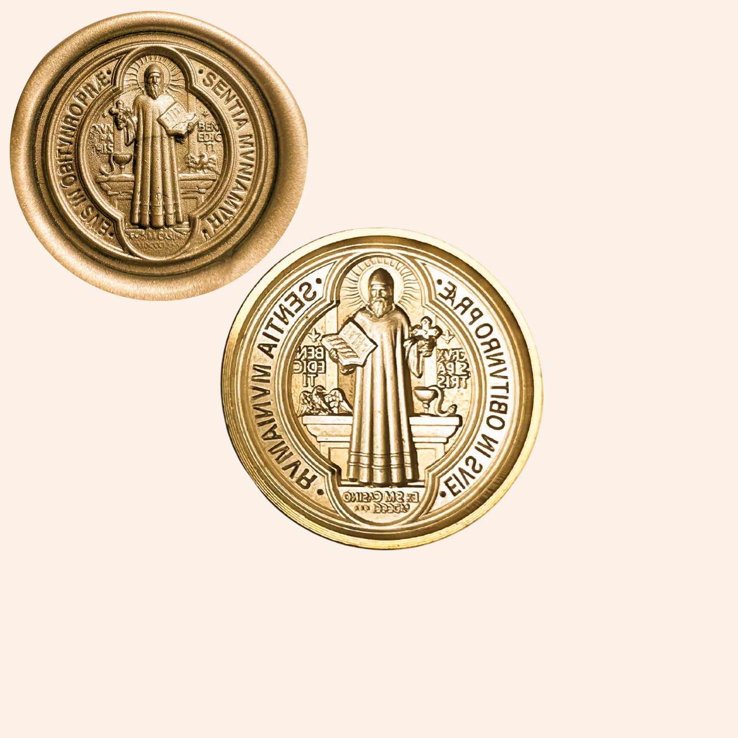 Catholic Wax Seal Stamps, Saint Benedict Medal (Front)