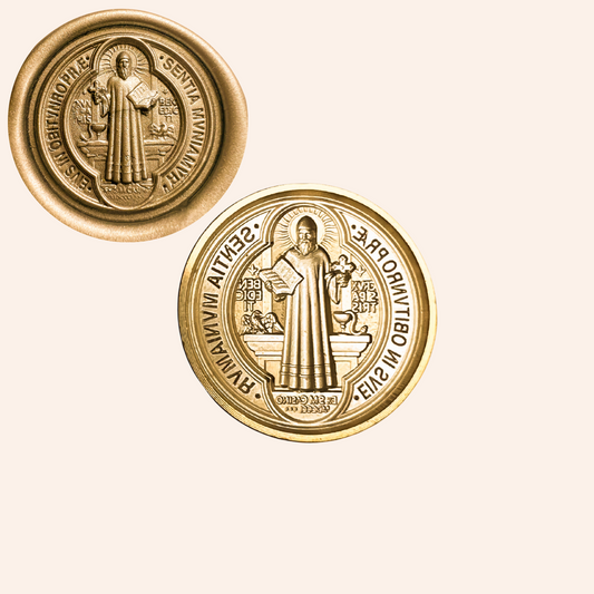 Catholic Wax Seal Stamps, Saint Benedict Medal (front)