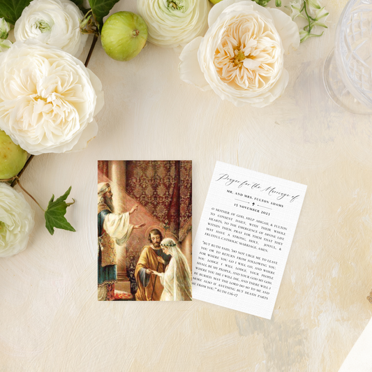 Catholic Wedding Prayer Cards, The Wedding of Mary and Joseph, Semi-Custom